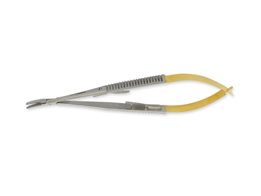 CASTROVIEJO C.T. CURVED NEEDLE HOLDER - 14 cm - smooth points