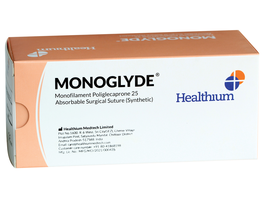SUTURE ASS. MONOGLYDE 0 gauge, 1/2 bend, needle 30 mm - 70 cm - colourless