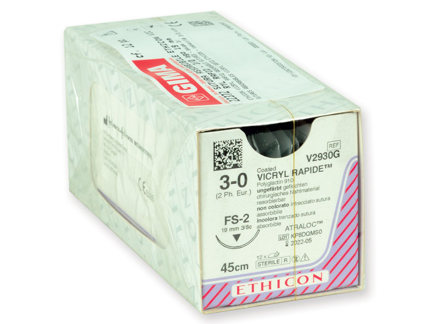ETHICON VICRYL RAPID ABSORBABLE SUTURE - 3/0 needle 19 mm