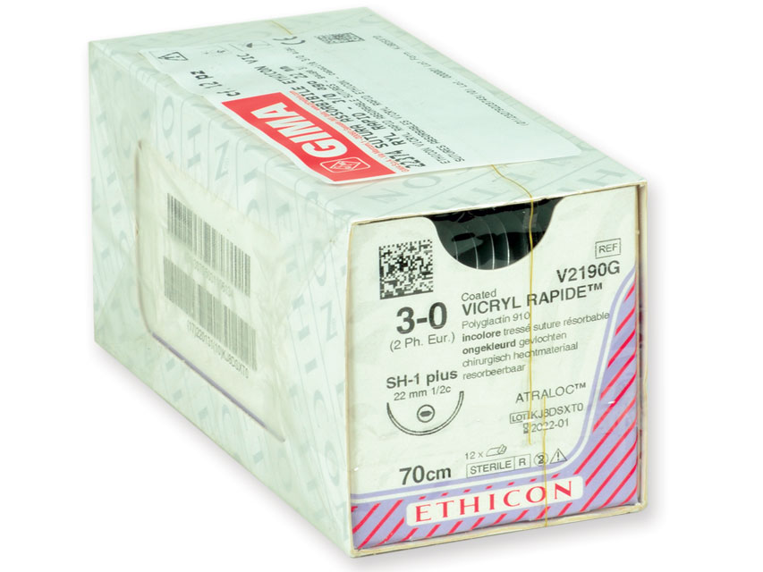 ETHICON VICRYL RAPID ABSORBABLE SUTURE - 3/0 needle 22 mm