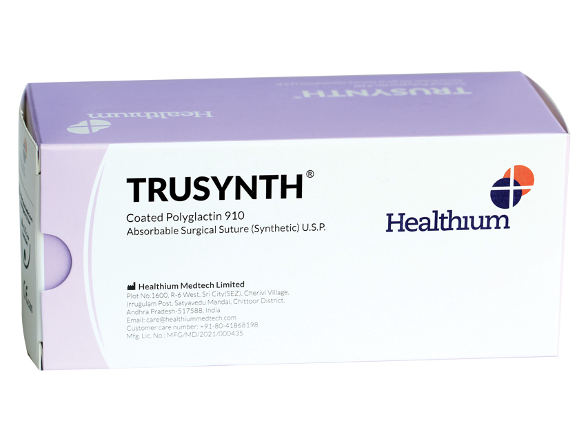 SUTURE ASS. TRUSYNTH gauge 0, bend 1/2, needle 40 mm - 90 cm - purple