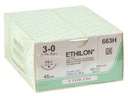 ETHICON ETHILON SINGLE THREAD SUTURE - 3/0 needle 24 mm