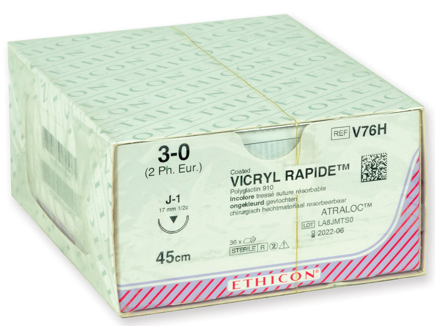 ETHICON VICRYL RAPID ABSORBABLE SUTURE - 3/0