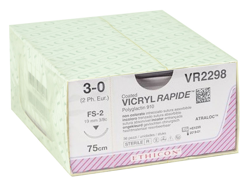 ETHICON VICRYL RAPID ABSORBABLE SUTURE - 3/0 needle 19 mm