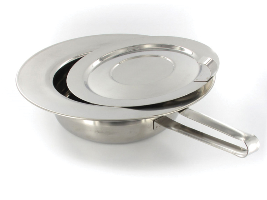 STAINLESS STEEL PAN WITH LID - 320 x 85 mm - with handle
