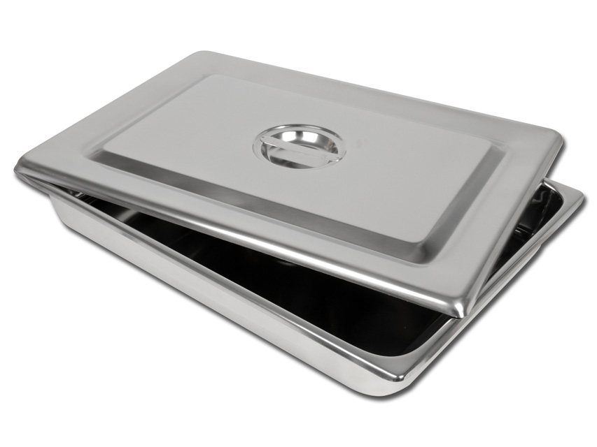STAINLESS STEEL TRAY + COVER 440x320x64 mm
