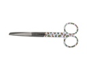 STAINLESS STEEL SCISSORS RECTANGED ALTERNAL POINTS - caterpillar pattern - 14 cm