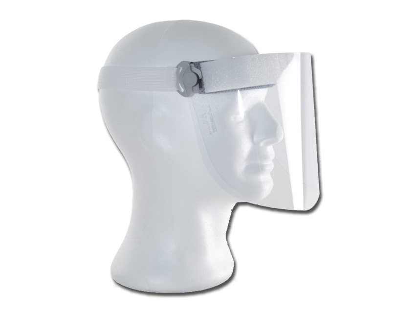Full face splash protection mask with 90° rotation
