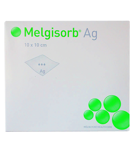 Melgisorb Ag antimicrobial absorbent alginate fibre dressing 10 x 10cm
