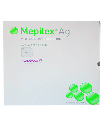 Mepilex Border Ag Polyurethane foam absorbent dressing with border 15 x 15cm
