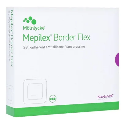 Mepilex Border Flex absorbent polyurethane foam dressing 10 x 10 cm
