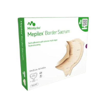 Mepilex Border Sacrum Ag absorbent polyurethane foam dressing 23 x 23cm
