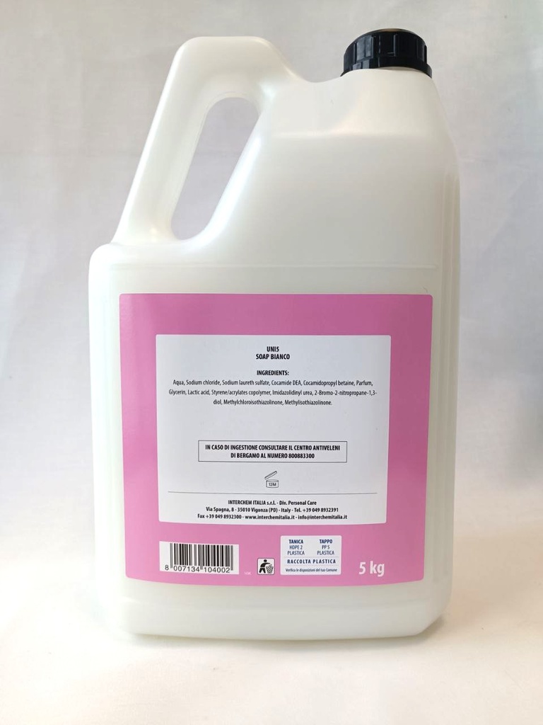 Liquid soap UNI 5 SOAP WHITE sanitising kg.5