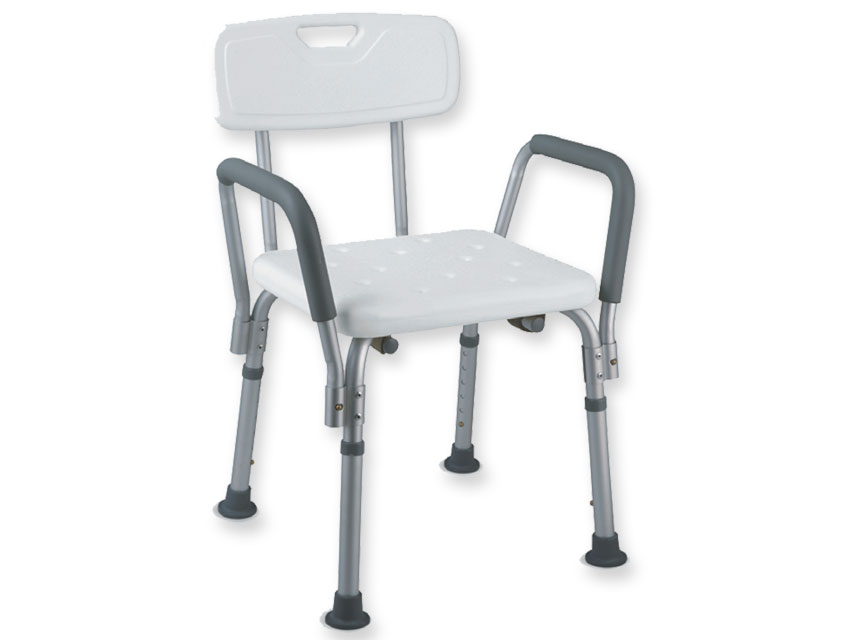 SHOWER CHAIR with backrest and armrests - load capacity 100 kg