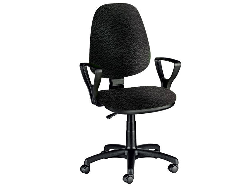CUNEO CHAIR WITH ARMRESTS - leatherette - black