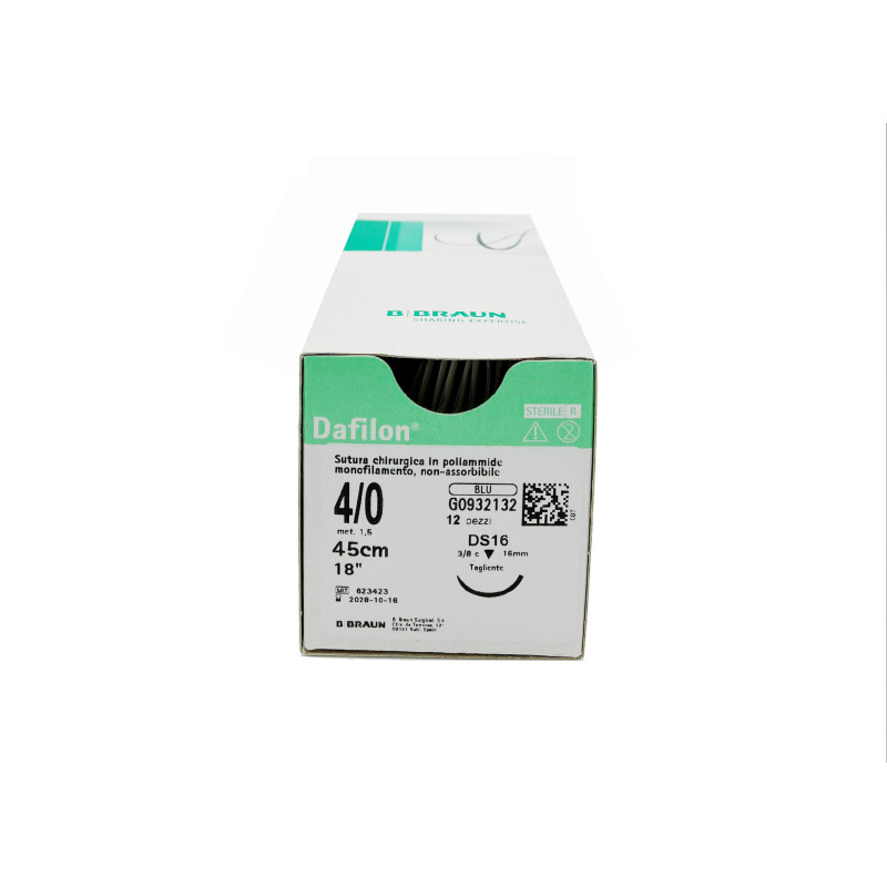DS24 Nylon Suture USP 2-0 cm75 Needle 3/8 Blue