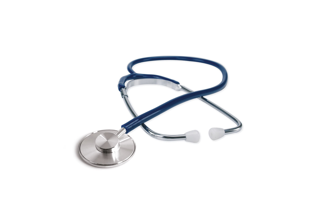 Fonendoscopio a testa piatta in alluminio anodizzato colore blu