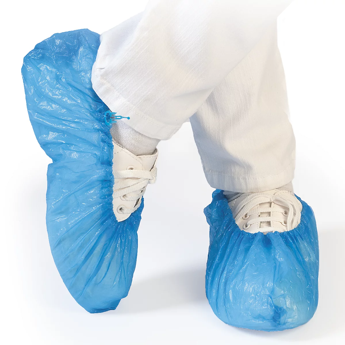 Blue CPE shoe covers