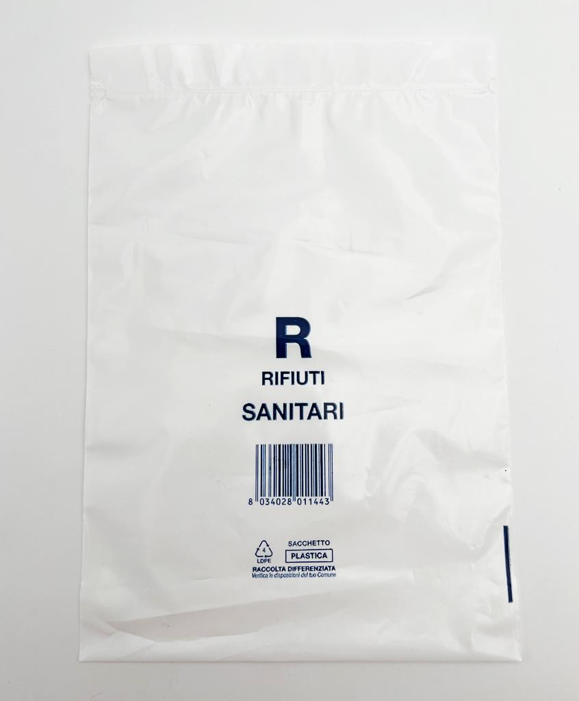 Sanitary waste bag 35x25cm, minigrip closure, R-printing
