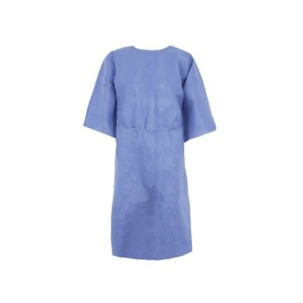 Blue sms half-sleeve patient gown 115x145cm