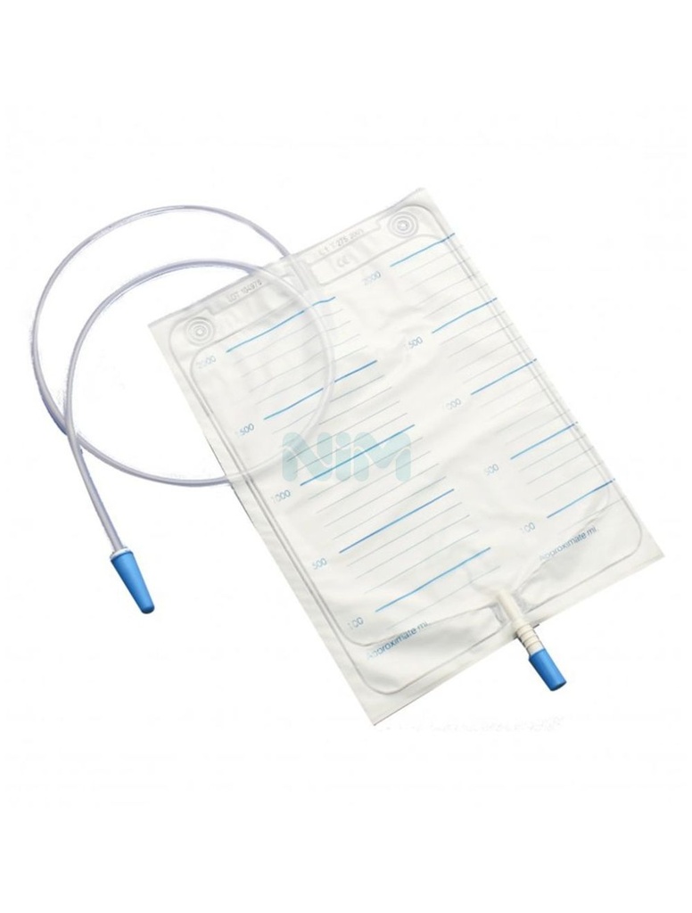 Leg bag with antir. valve and drain valve 750 ml tube 10 cm (fust)
