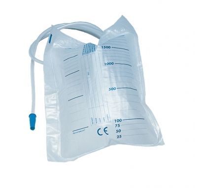Bed bag with antir. valve and side cross-valve 2000 ml 90 cm tube (bulk)
