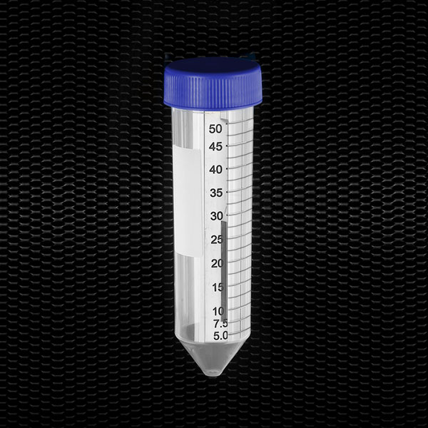 Test tubes 30x115 mm 50 ml polyp. conical grad. t/screw
