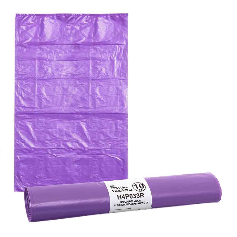 Sacco viola trasparente grande rotolo 70 x 110 cm 30 gr