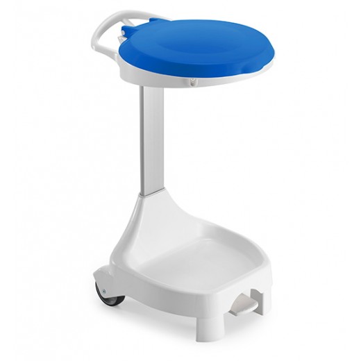 Carrello portasacco 120lt Smile W-70 con coperchio blu e pedale