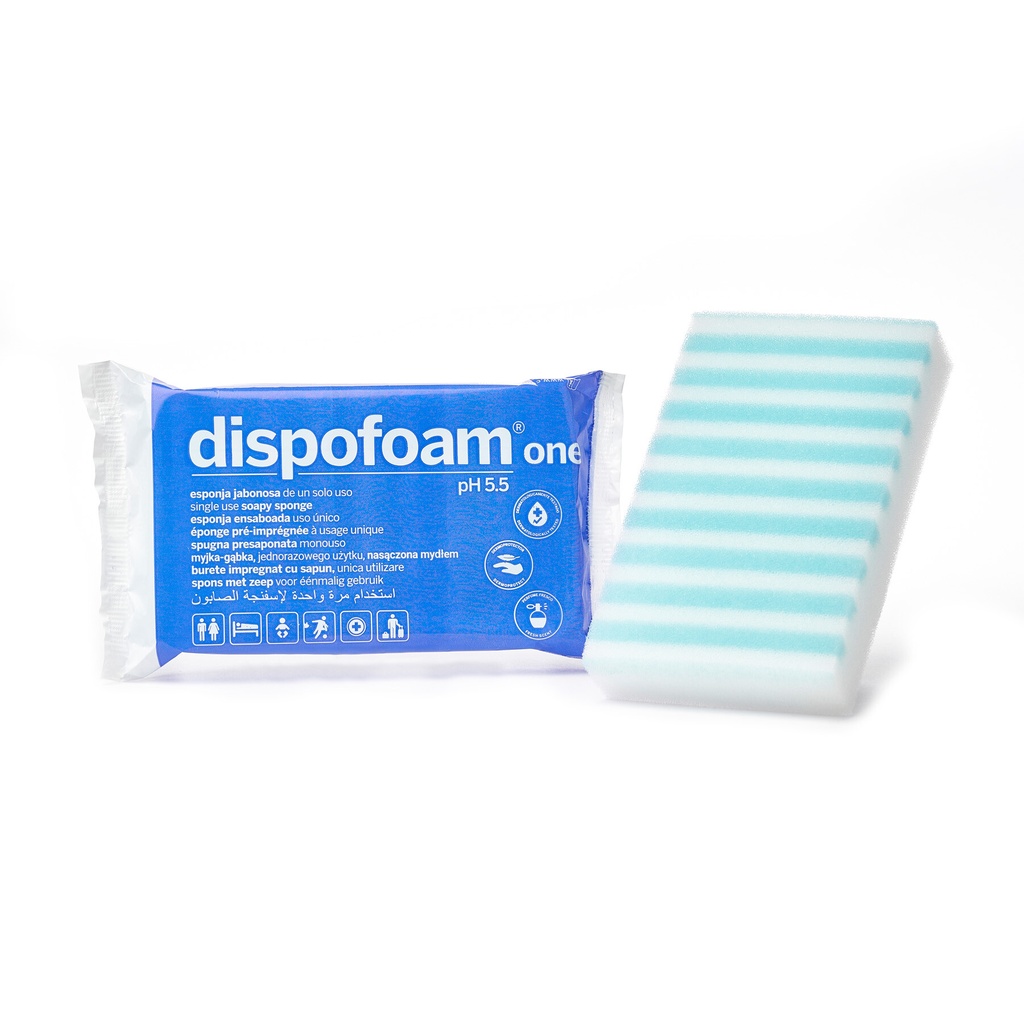 Dispofoam One spugna presaponata imb. sing. 13 x 8 x 2,5 cm foam