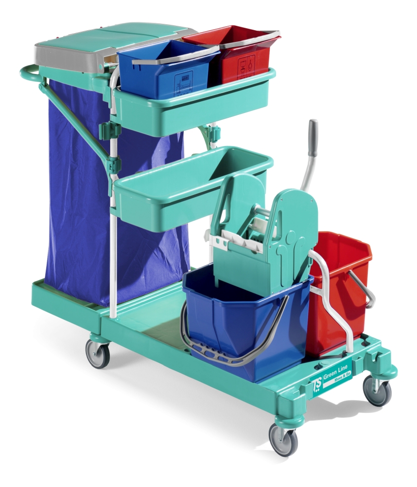 Green 30 rilsan cleaning trolley
