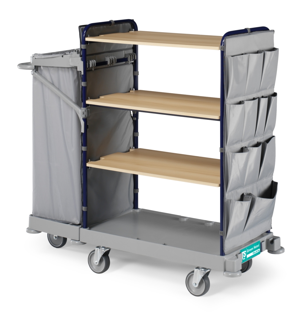 Green hotel trolley 924 complete with backrest and bag