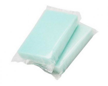 Soap-free, individually wrapped sponge 12 x 7.5 x 2.5 cm foam