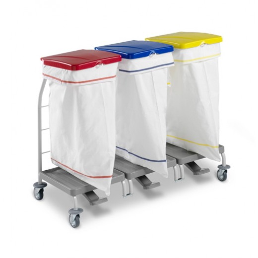 Portabiancheria Dust triplo con pedale e coperchio