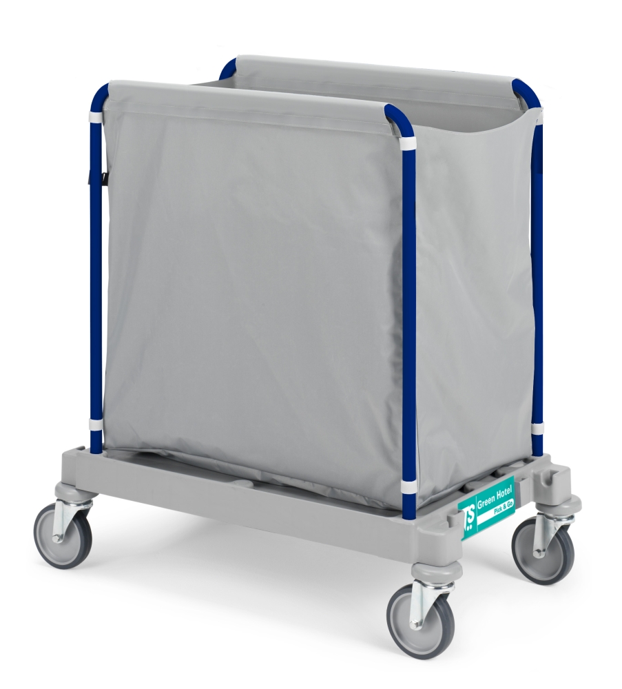 Green Hotel 915 laundry cart with plasticized bag