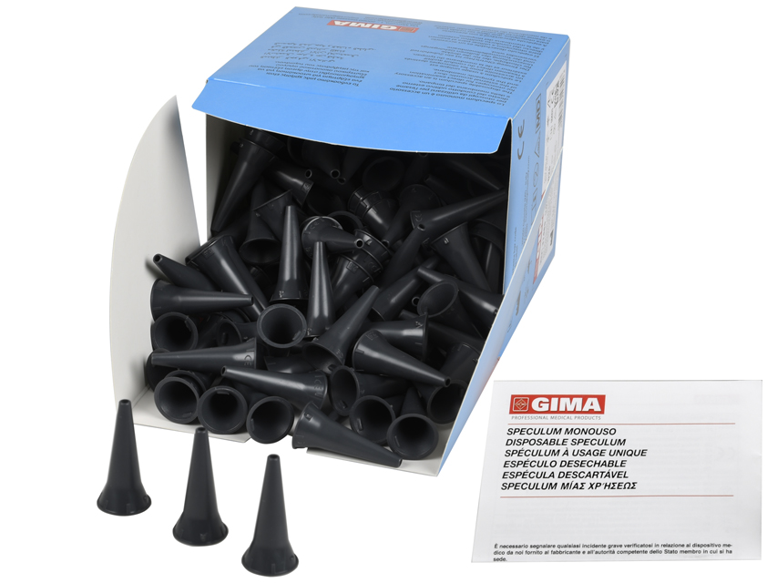 Mini disposable ear speculum 2.5 mm black