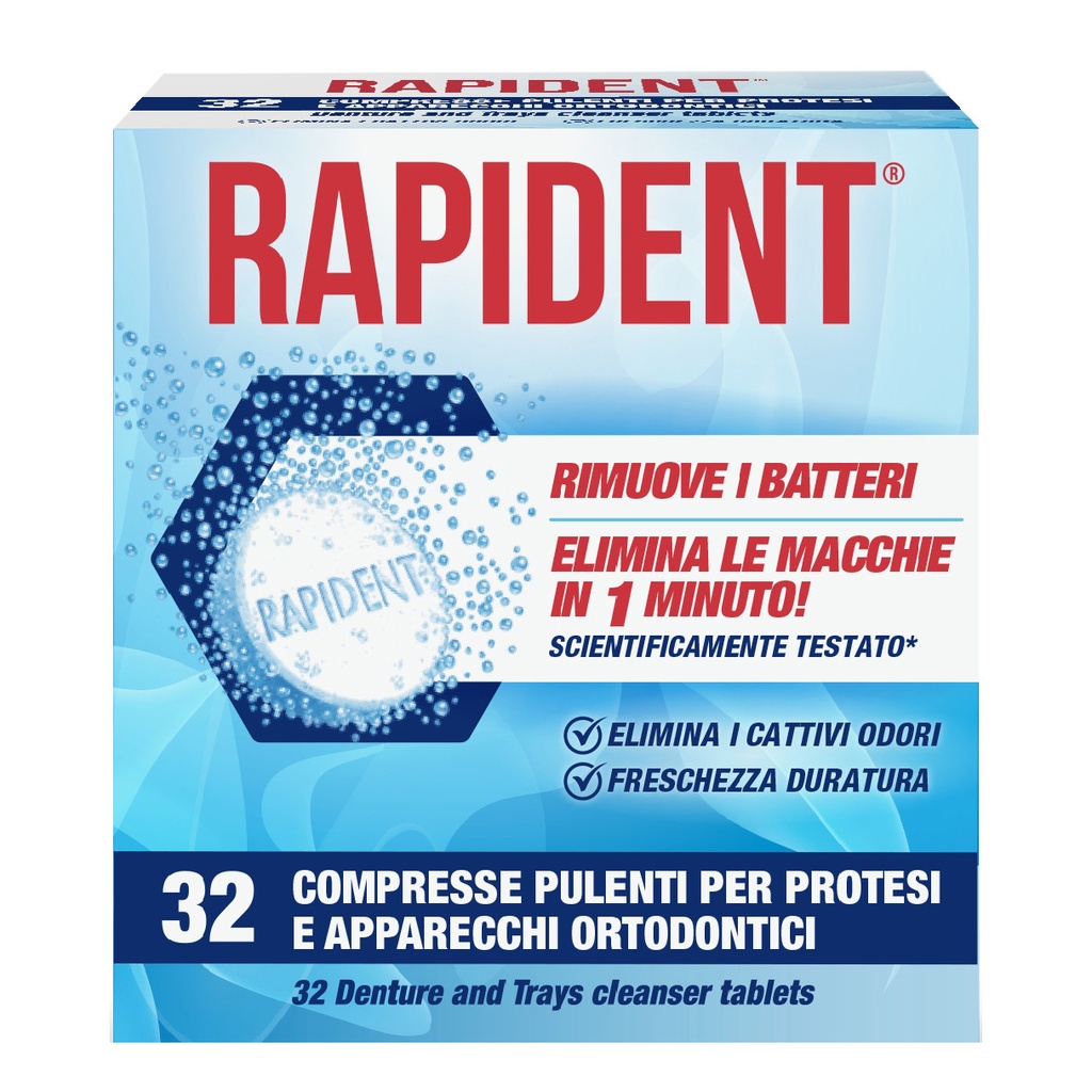 Rapident antibacterial denture tablets (32-pack)