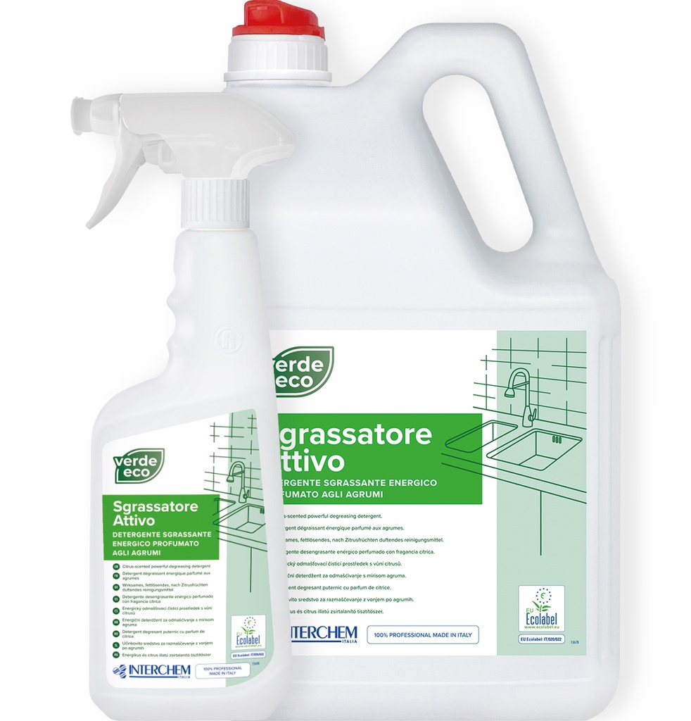 Verde Eco sgrassatore attivo scatola 6x750ml+1neb.