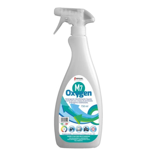 M7 Oxygen disinfettante biocida con perossido di idrogeno 2% flacone 750ml