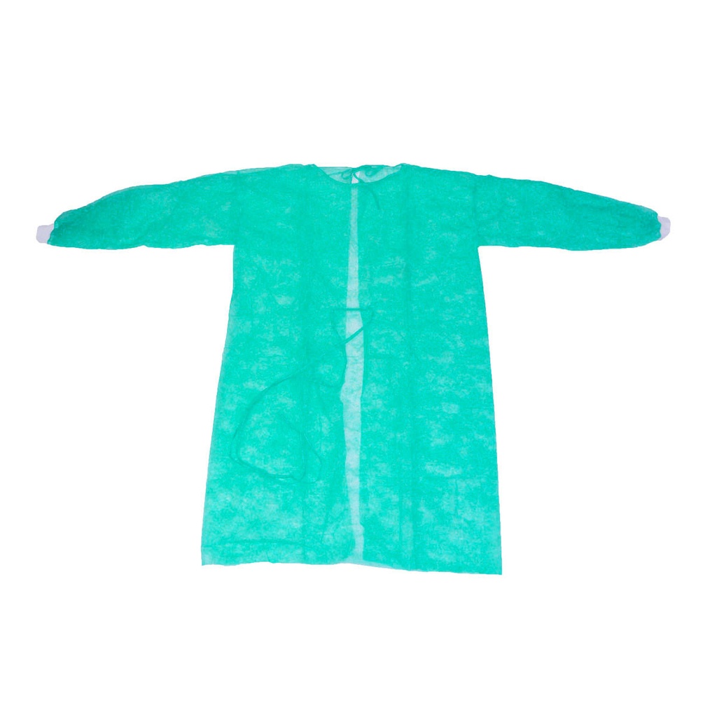 Green IsoGown visitor coat with jersey cuffs size XL