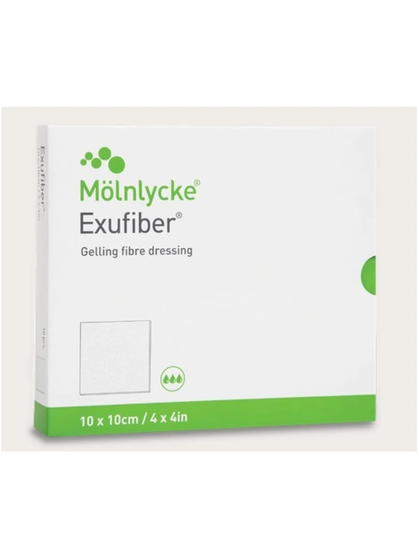 Exufiber nonwoven fiber dressing 10x10 cm