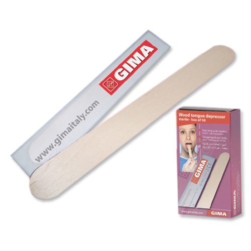 Single sterile wooden tongue depressor