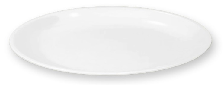 White melamine dessert plate diameter 20 cm
