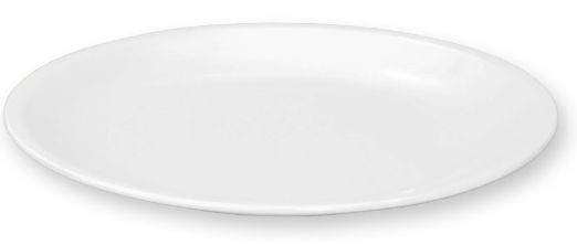 White melamine plate 23 cm diameter
