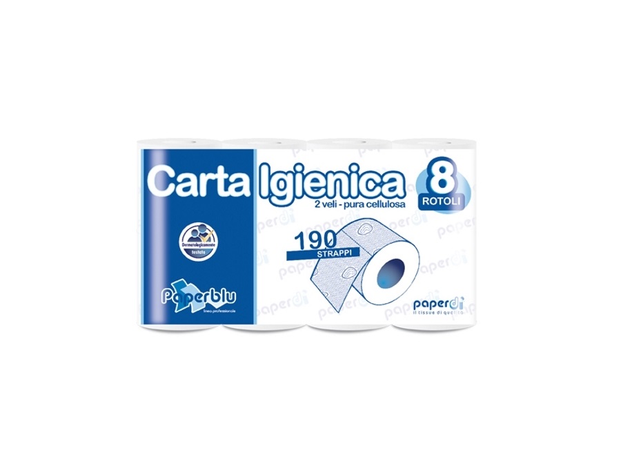 Toilet paper roll pure cellulose 190 sheets