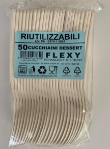 Unbreakable white Flexy PP spoon
