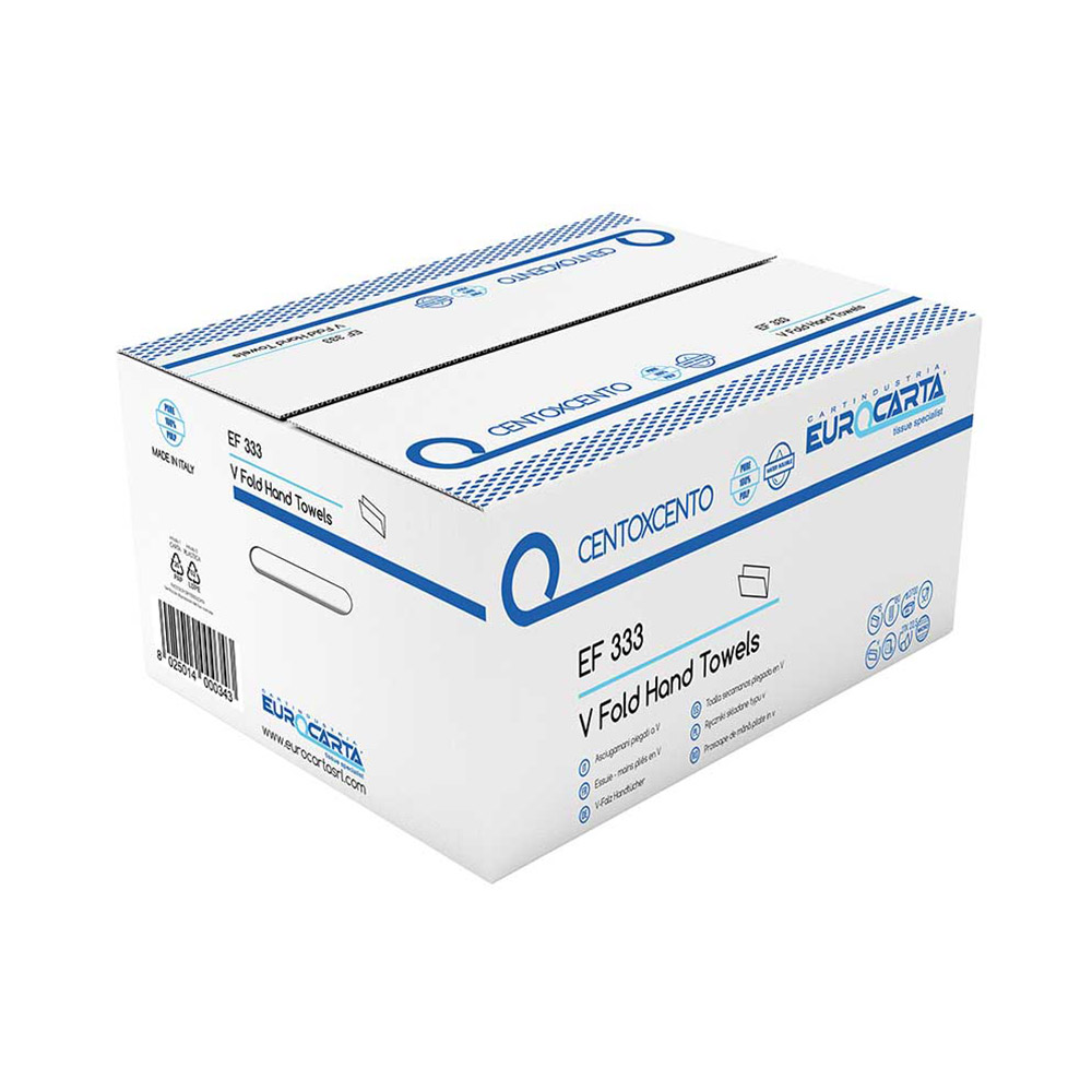 Hydrofold v-fold 100% cellulose 3-ply towel