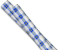 Blue Scotch decorated hydro polythene tablecloth 1 x 1 m cartene on top
