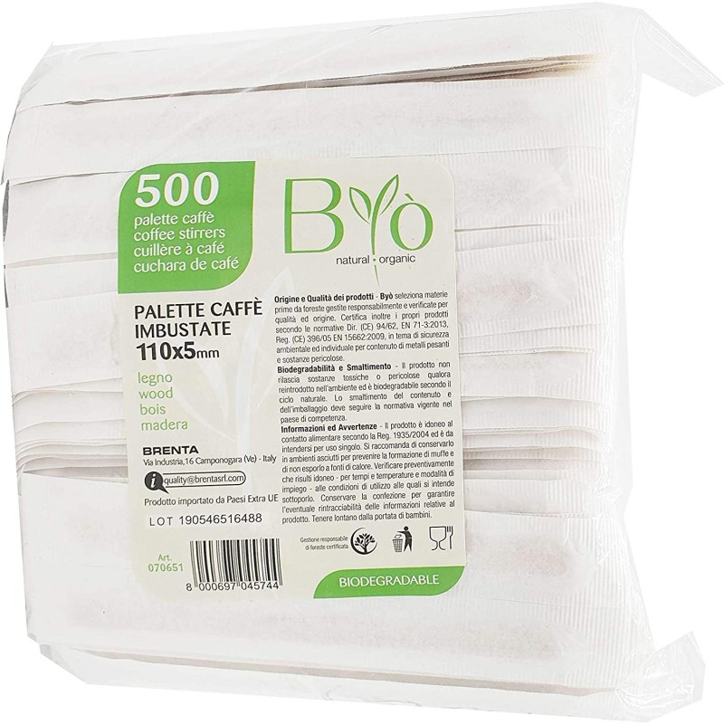 Individually packaged organic wooden coffee pallets
