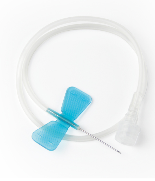 Epicranial needle dehp free g23 light blue with safety device
